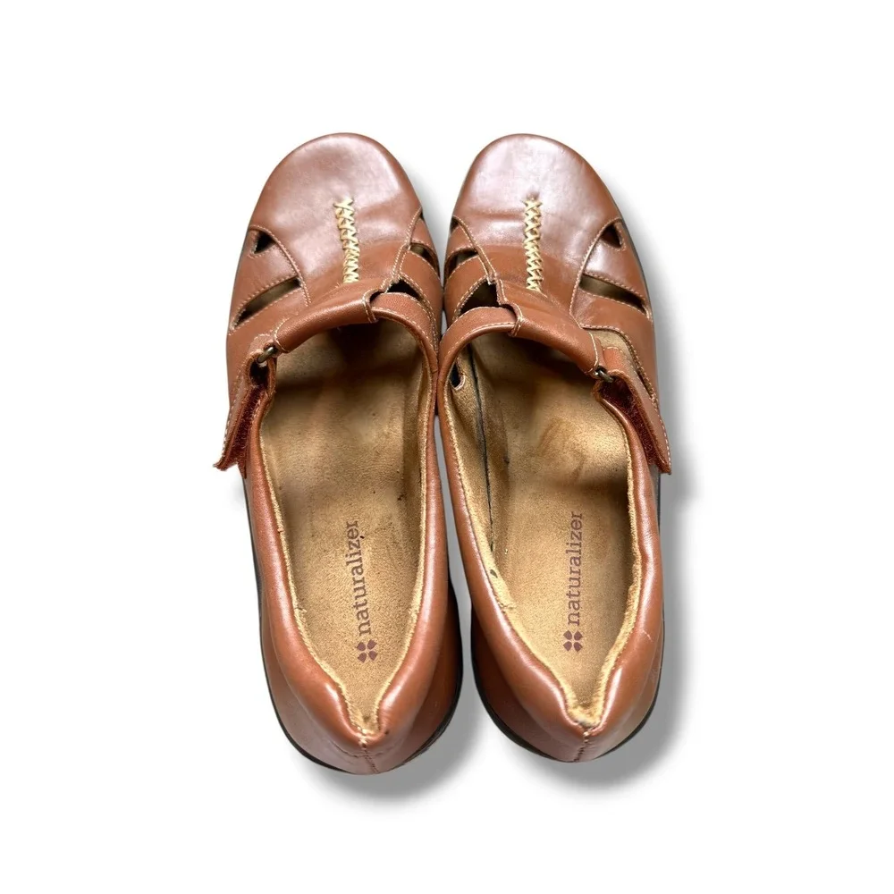 Naturalizer Fisherman Shoes Womens 7.5 Brown Leather Comfort Flats Mary Jane